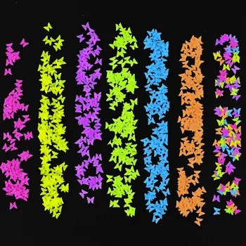 4-5mm Neona Tauriņi | Neona Nagu Art | Neona Spīdums | Neona Butterfly 1 Soma Tauriņi Mirdzēt Tauriņi Neona Formas Glitter